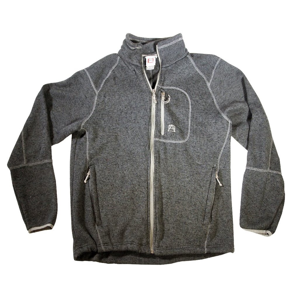 Men's Avalanche Wear Fleece Knit Jacket Size XL, Dark Gray Zippered Pockets
